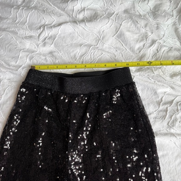 Wanhaofashion Black Sequin Leggings Elastic Waist - Picture 4 of 10